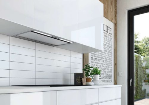 Die neue berbel Einbauhaube Firstline Unseen präsentiert sich superkompakt und integriert sich nahezu unsichtbar in die Küchenfront. Foto: berbel