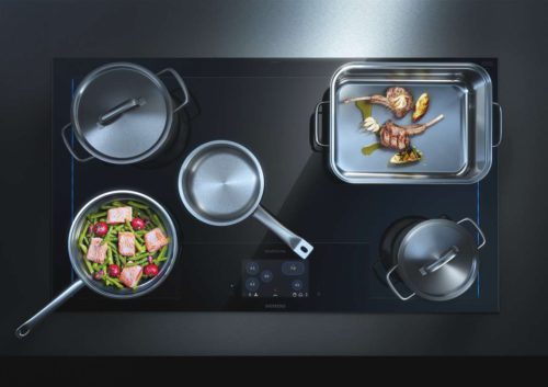 Weltneuheit: Das neue, vernetzte freeInduction Plus Kochfeld von Siemens Hausgeräte unterstützt den Flow beim Kochen. Foto: Siemens