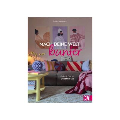 Wer noch mehr Lust auf Farbe hat, findet farbenfrohe Tipps im Buch „Mach deine Welt bunter“ von Susan Steinmetz. Knallige Farben und DIY-Projekte stehen dabei im Vordergrund. Das schafft ein Gute-Laune-Zuhause. Christophorus Verlag, 22,99 Euro. Mehr bunte Ideen gibt es bei Instagram @terrazzo.konfetti.